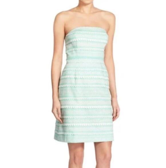 Vineyard Vines Dresses & Skirts - Vineyard Vines Kentucky Derby Icon Print Strapless Dress Lace Stripe Preppy Mini